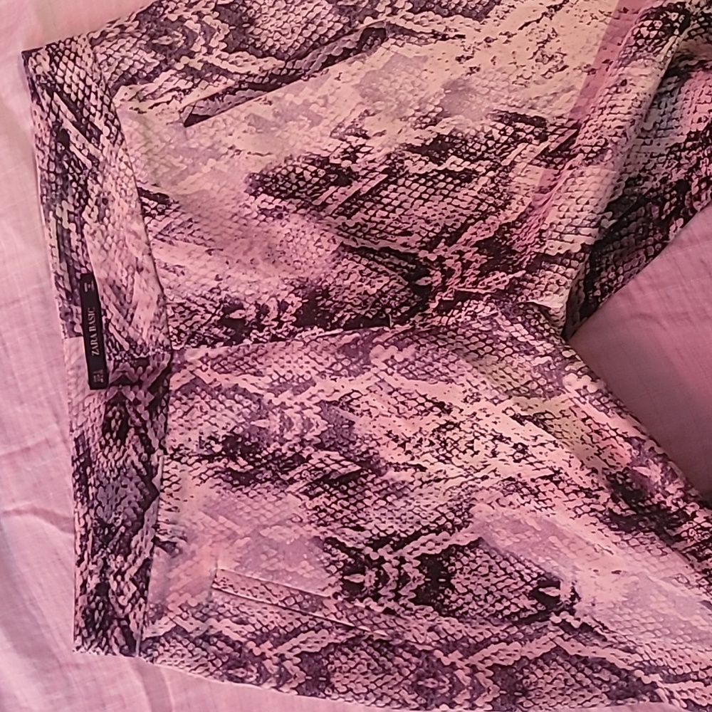 Zara Basic Snakeskin Print Pants - image 5